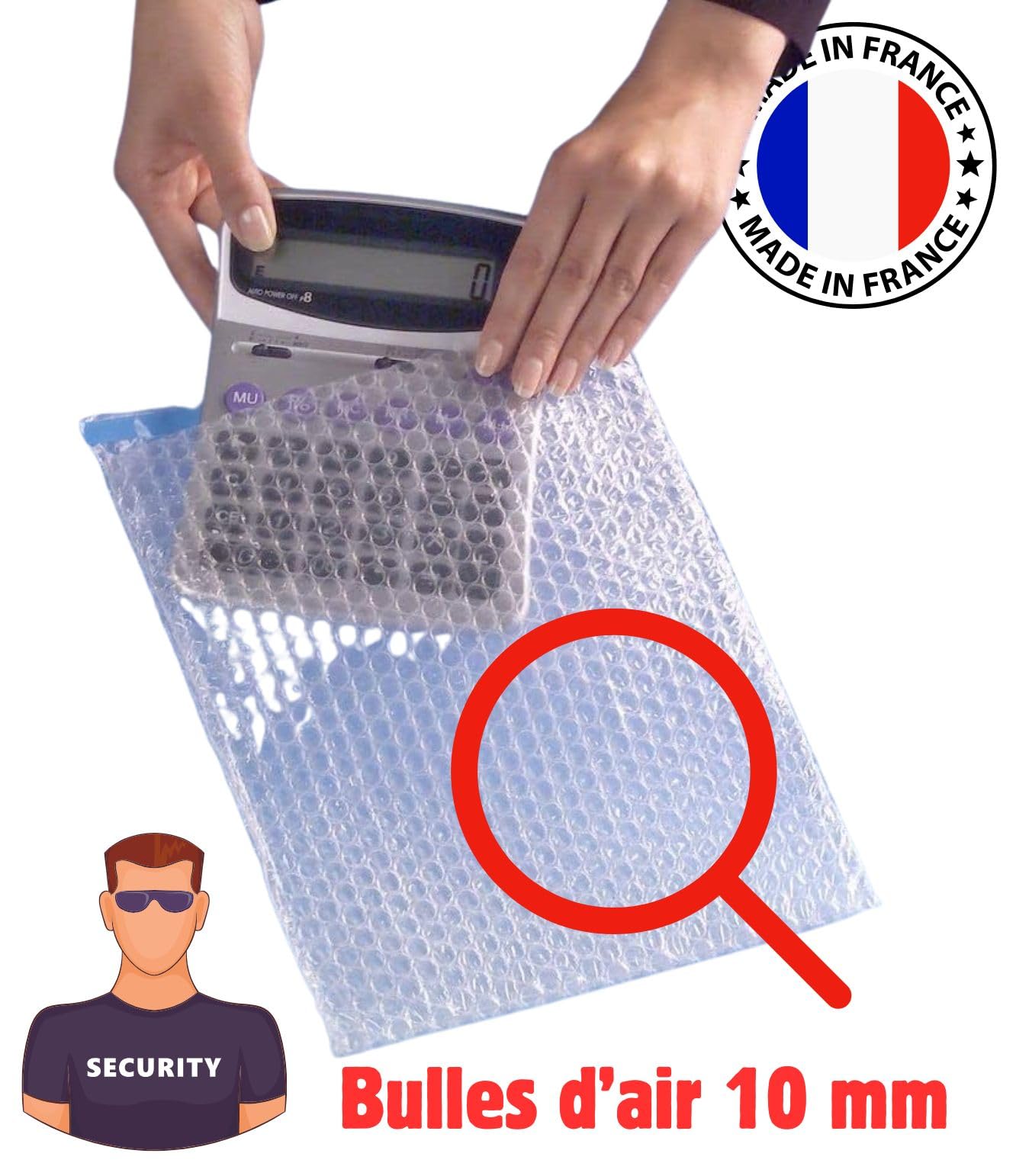 Lot de 100 sachets bulles d’air 10 mm – Fermeture adhésive rabat colle forte – Triple épaisseur antichoc – Protection Sécurité renforcée envoi et expédition produits fragiles. (150 X 200 mm)