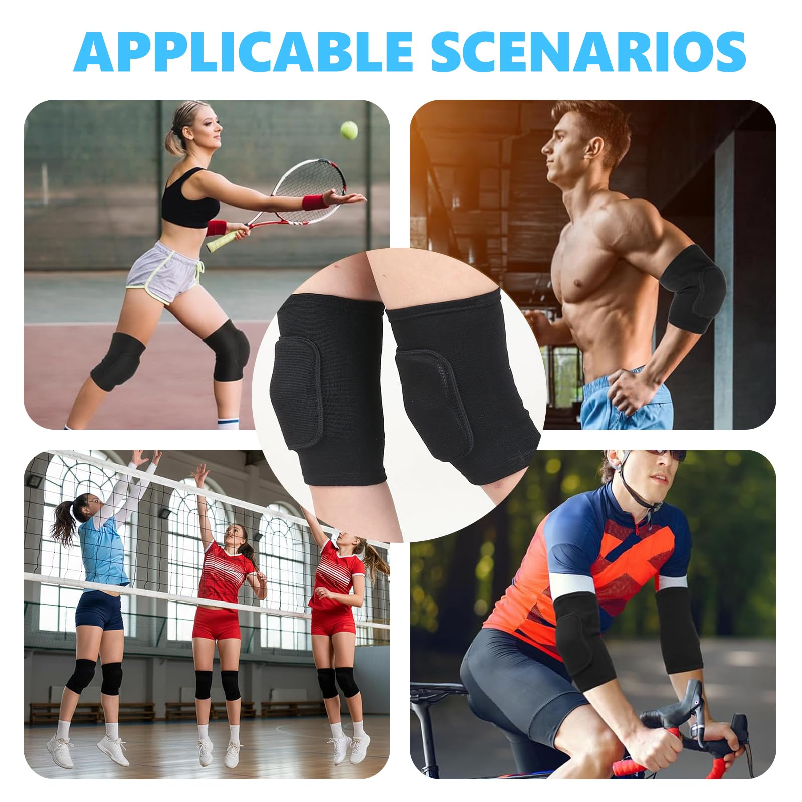 Rodilleras Voleibol, Rodilleras Deportivas Unisex, Rodillera Elásticas Antideslizantes, Esponja Gruesa, para Danza, fútbol, Voleibol, Baloncesto, Yoga, Patinaje — view 6