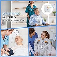 Vista 4 de Botón de alerta de localizador de cuidadores para el hogar, campana de alerta de vida para monitoreo de ancianos, botón de emergencia inalámbrico