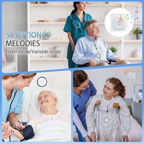 Miniatura 4 de Botón de alerta de localizador de cuidadores para el hogar, campana de alerta de vida para monitoreo de ancianos, botón de emergencia inalámbrico de
