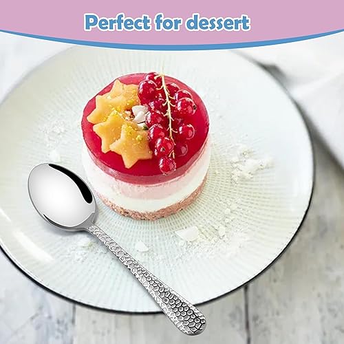 Miniatura 8 de E-far Juego de tenedores y cucharas para niños pequeños, 10 piezas de acero inoxidable, cubiertos seguros para niños para autoalimentarse,