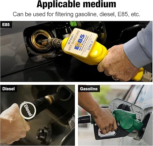 Miniatura 6 de EVIL ENERGY Filtro de combustible en línea de 30 micrones con adaptador 6AN 8AN 10AN y abrazadera de soporte universal de 2.362 in