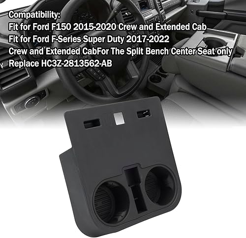 Miniatura 5 de Soporte para taza de agua compatible con Ford F150 F250 consola central 2015 2016 2017 2018 2019 2020 Ford F150 F250 insertos de camión de consola