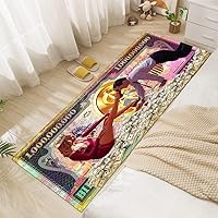 Vista 13 de Alfombra fresca de águila calva, color rojo oscuro y dorado, alfombra de 100 dólares, alfombra de pasillo para lavandería, cocina, alfombras