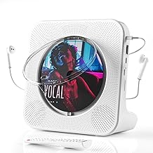 CD Player with Bluetooth Transmitter, Portable Bluetooth CD Player with Timer, Protective Case, FM Radio/USB/AUX Port, Living Room Music Player with Remote Control Wired Earbuds