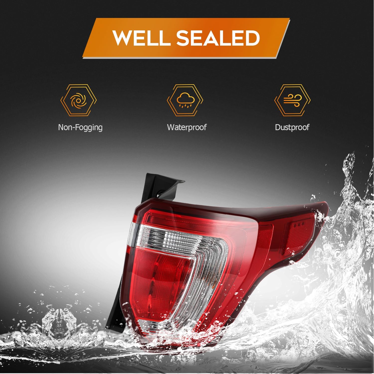 Taillight Assembly Fit For Ford For Explorer 2016-2019 Black Housing Red Lens Passenger Side FO2801251 FB5Z13404A