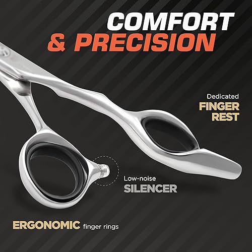Miniatura 5 de Tijeras profesionales para el cabello de 6 pulgadas con cuchillas extremadamente afiladas, tijeras de corte de pelo de acero 440C, duraderas,