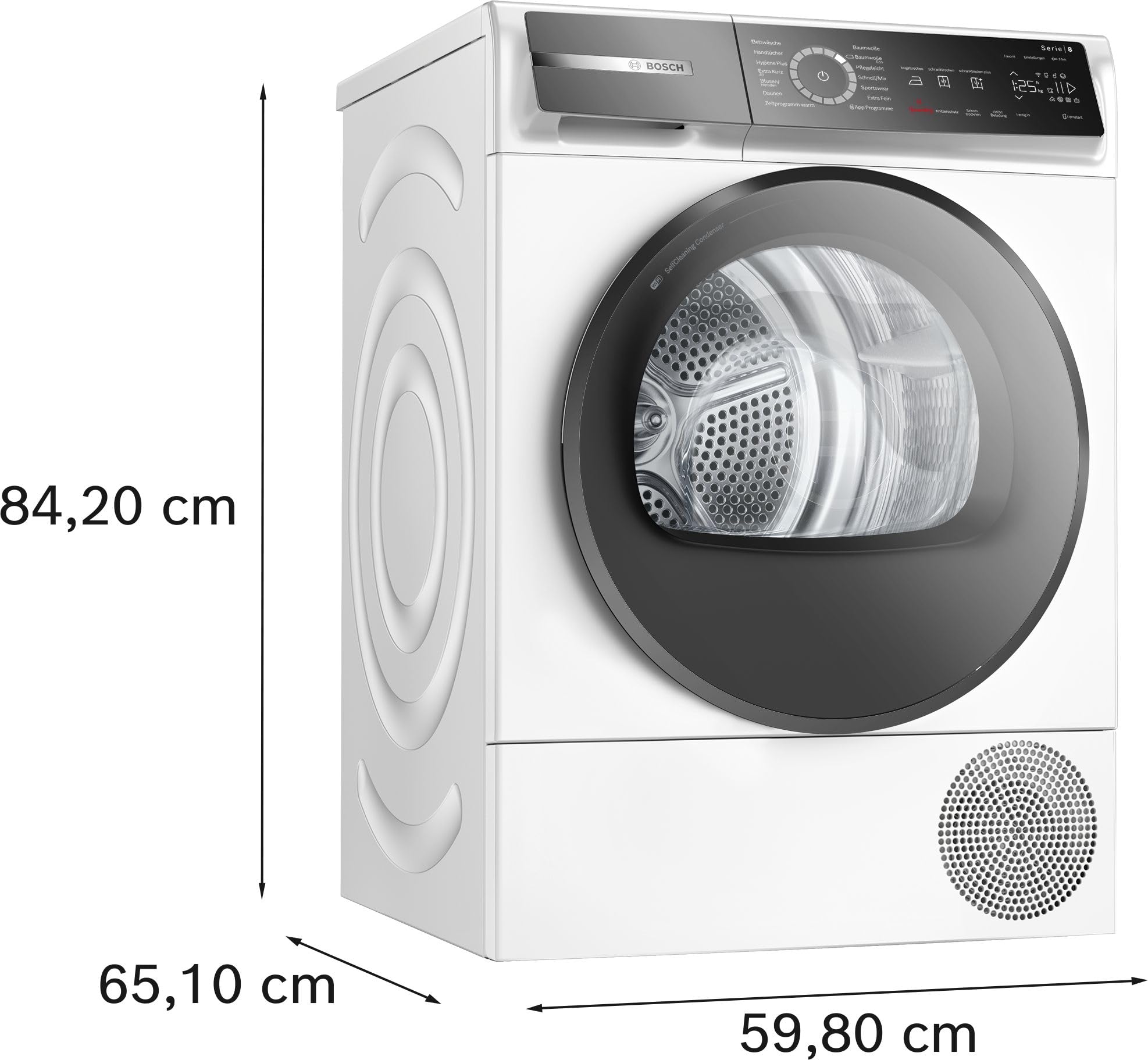 Bosch Serie 8 Wärmepumpentrockner 9 kg WQB245B40 AutoDry SmartDry LED-Display Selbstreinigender Kondensator