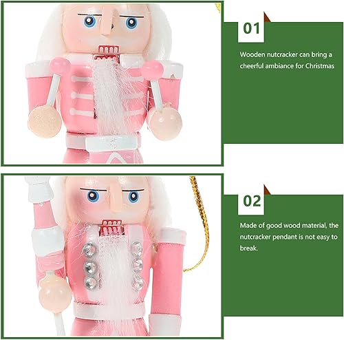 Miniatura 5 de GANAZONO 4pcs Mini Navidad colgante cascanueces madera adornos Navidad rey soldado figuras para árbol adorno 4.7 in