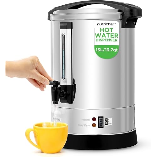 NutriChef Hot Water Urn 13L, Stainless Steel