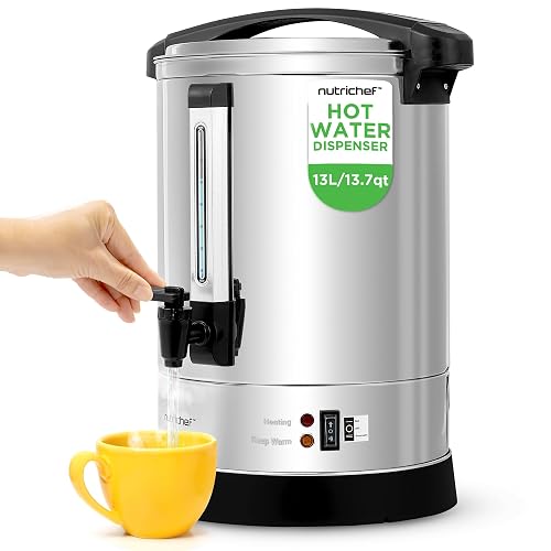 NutriChef Hot Water Urn 13L, Stainless Steel