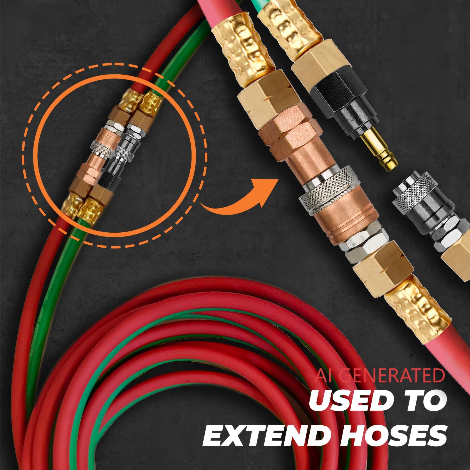 Accesorios de conexión rápida de antorcha de corte mejorados, desconexión rápida de acetileno de oxígeno utilizado para manguera a antorcha, apto para UNF B de 9/40.6 cm-18, hace que la