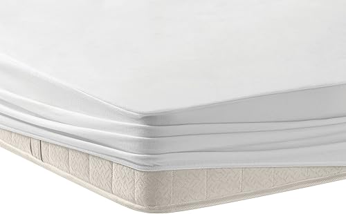 Miniatura 10 de YATAS BEDDING Microfit - Protector de colchón impermeable, sin vinilo, suave y duradero, lavable a máquina a 90, color blanco (tamaño matrimonial,