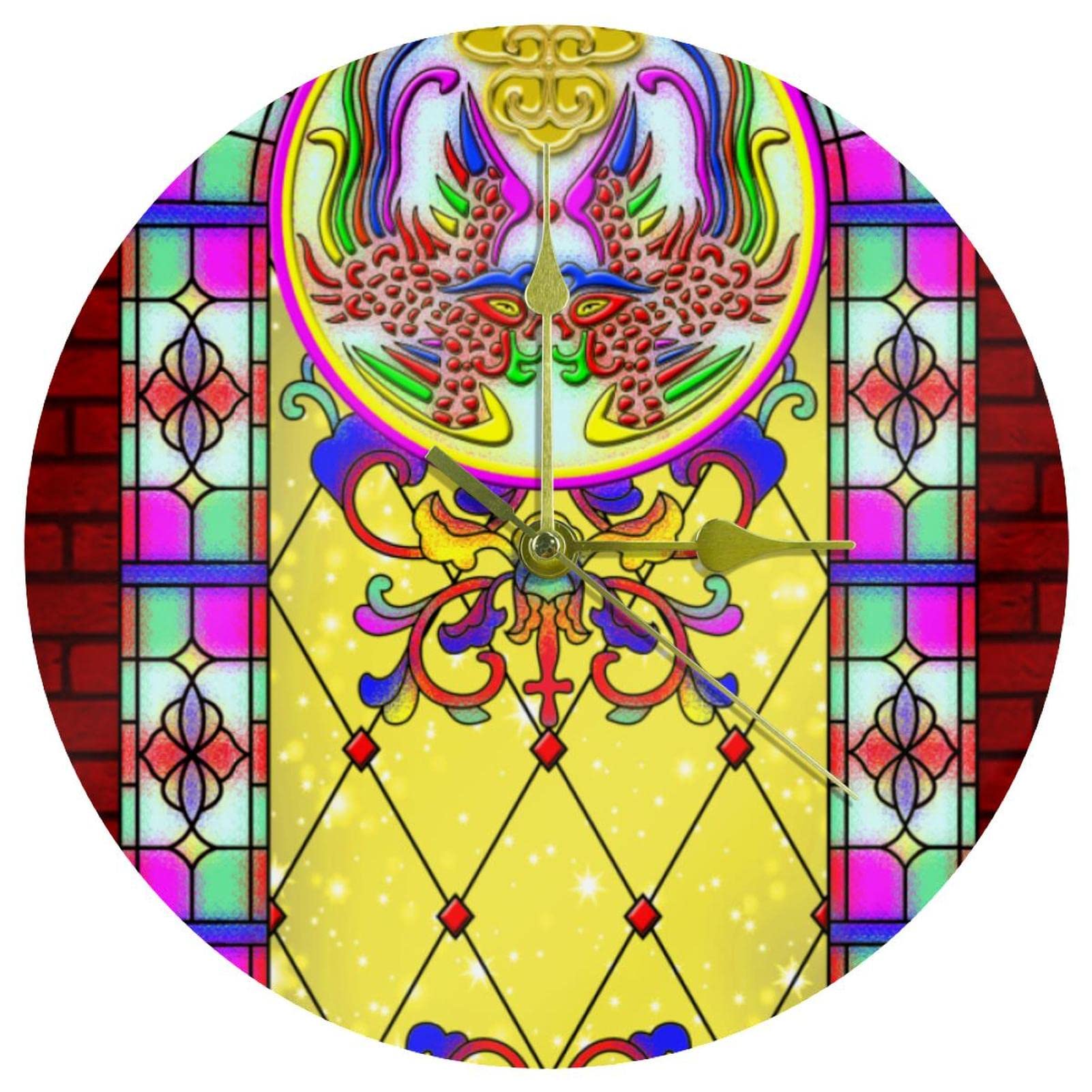 Horloge murale silencieuse et sans tic-tac en acrylique ronde colorée 24 cm