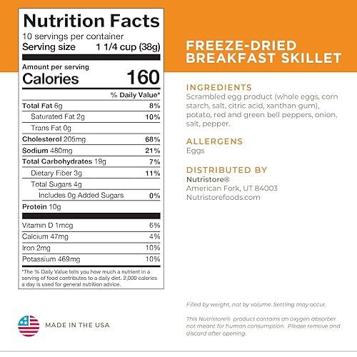 Miniatura 6 de Nutristore Sartén de desayuno liofilizada  Supervivencia de emergencia para almacenamiento de alimentos a granel  Perfecto para comidas rápidas