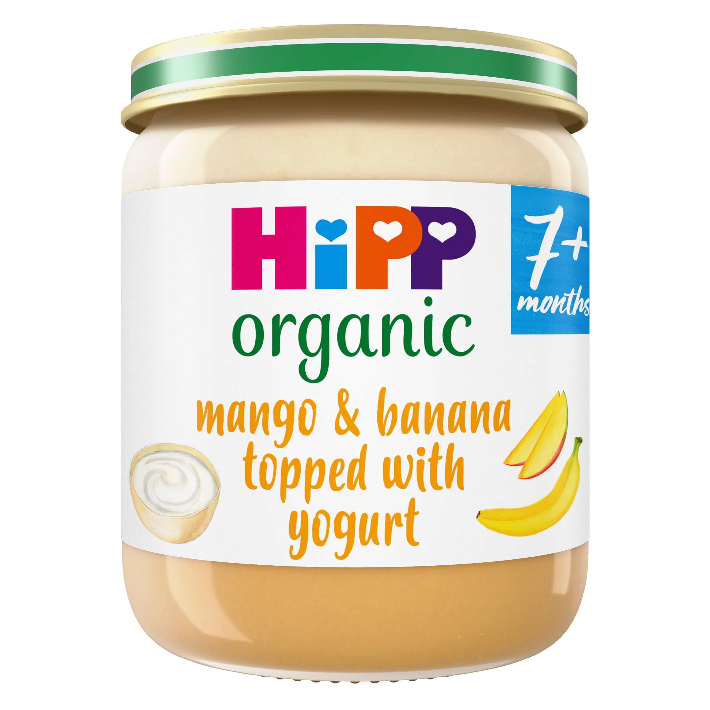 HiPP Organic Mango & Banana topped with Yogurt Baby Food Jar 7+ Months 160g (Pack of 6)