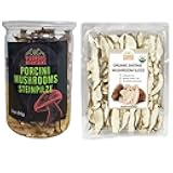 VIGOROUS MOUNTAINS Dried Porcini Mushrooms (3Ounces) and Dried Shiitake Sliced 3.53Oz for Cooking