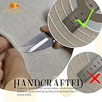 Vista 5 de Lámpara Colgante de Lino Japonés con Cable con Enchufe E26 20 PULGADAS Lámpara Linterna de Lino Wabi-Sabi Hecha a Mano Luminaria de Techo