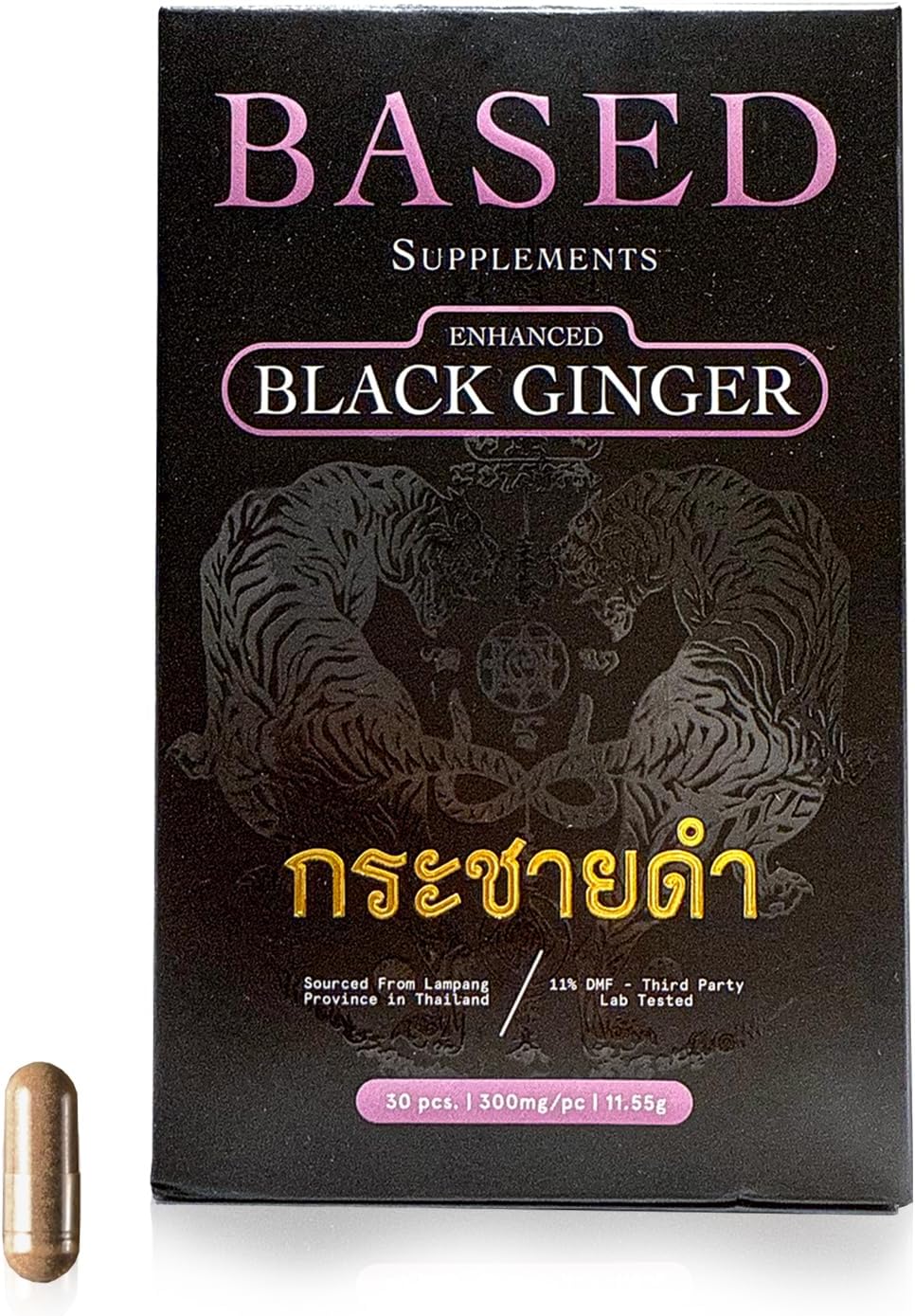Black Ginger - Premium Thai Root Extract with 16% Methoxyflavones & 11% DMF - Traditional Asian Herb for Energy & Performance Support (300mg, 30 Capsules)