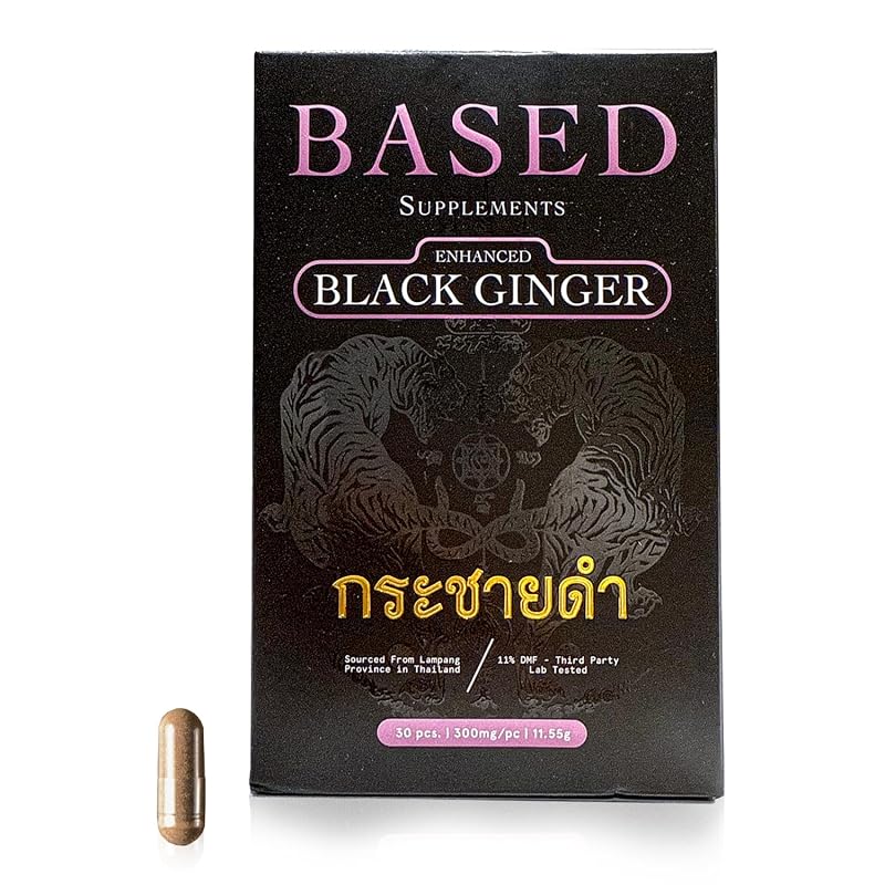 Based Supplements Gengibre-preto, extrato de raiz tailandesa 300 mg, 30 cápsulas