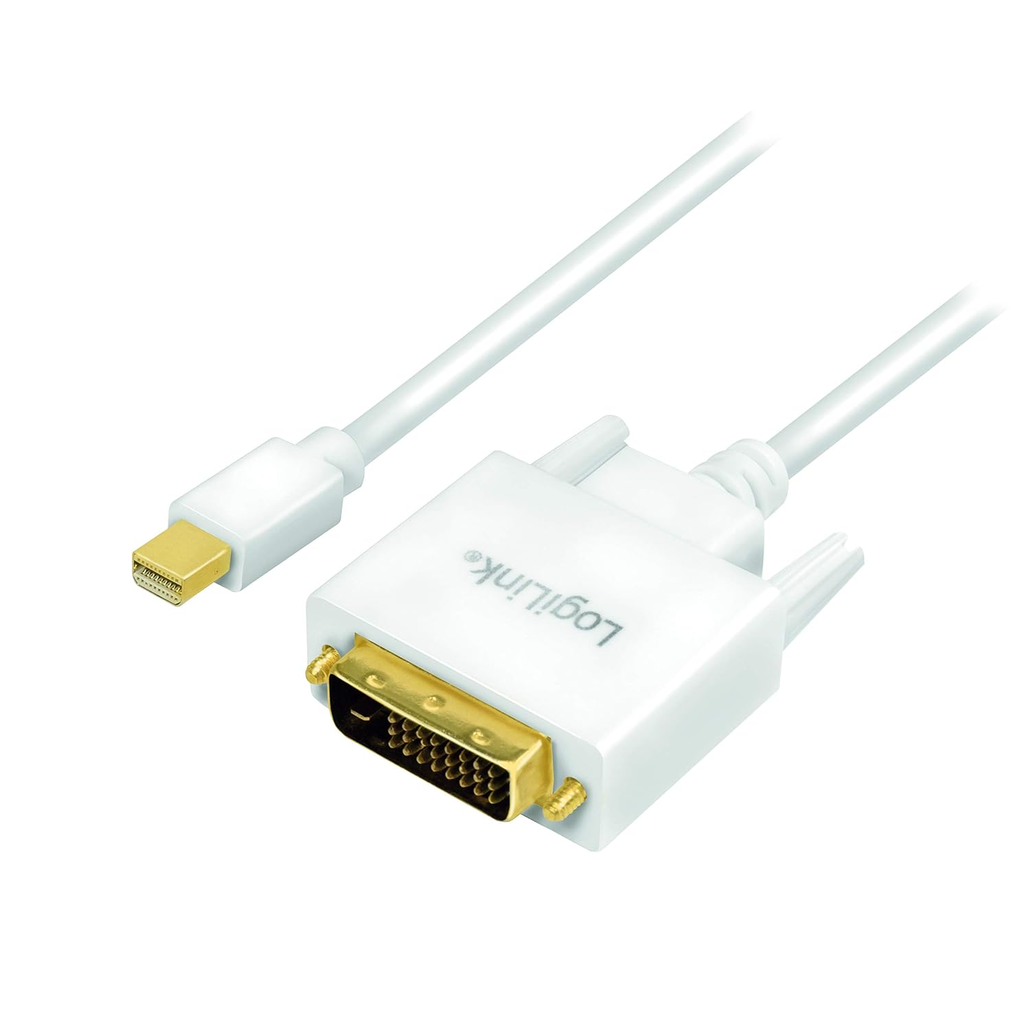 Mini-DisplayPort (v1.2) to DVI (DVI-D 24+1) Connection Cable in White, Full HD, 1.8 m