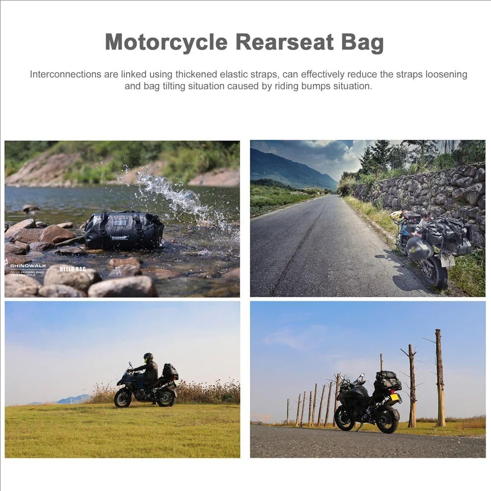 Motorrad Tasche,Motorrad Hecktasche Gepäckrolle,Wasserdicht,Großes Fassungsvermögen 80 Liter,Geeignet Für Motorräder,Wandern,Radfahren,Reisen,Camping,Outdoor,Kajakfahren(Schwarz)