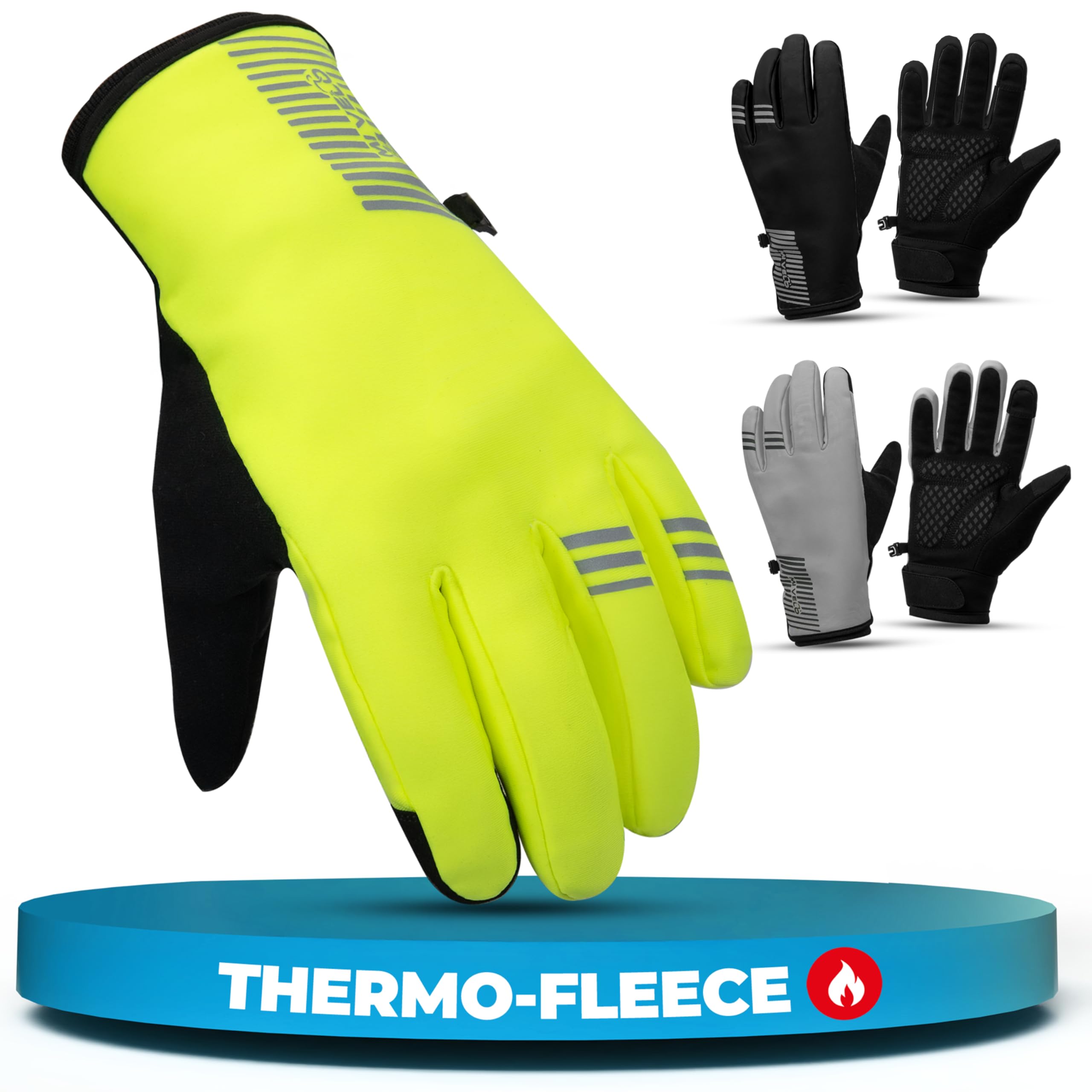 MIVELO Gants d'hiver coupe-vent et imperméables - Gants chauds avec isolation 3M pour homme et femme - Gants de cyclisme avec fonction écran tactile - Antidérapants et respirants