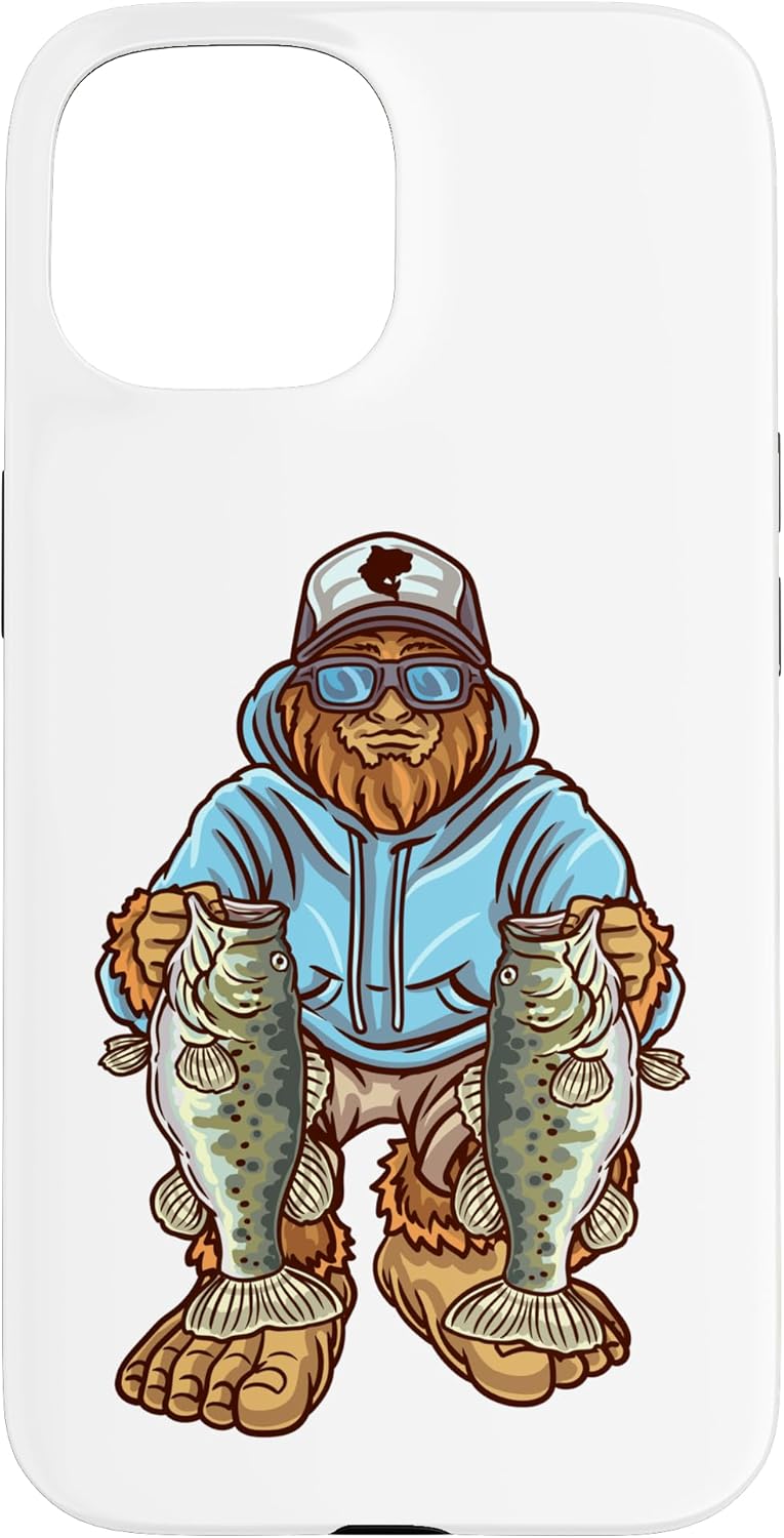 Largemouth Bass Fishing Bigfoot Fisherman Case for iPhone 12/12 Pro