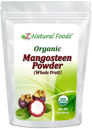 Z Natural Foods Mangosteen Fruit Powder, Nutrition-Packed, Supports Healthy Skin, Joints, and Blood Circulation, Perfect for Juice, Yogurt, and Smoothies, Non-GMO, Vegan, Gluten-Free, Kosher, 1 lb.