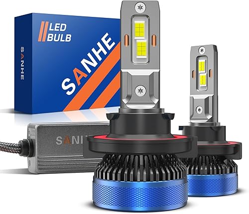 SANHE Bombillas LED H13 9008 para faros delanteros, 40000LM 6500K bombillas blancas frías de haz alto y bajo, bombillas impermeables IP68 para faros
