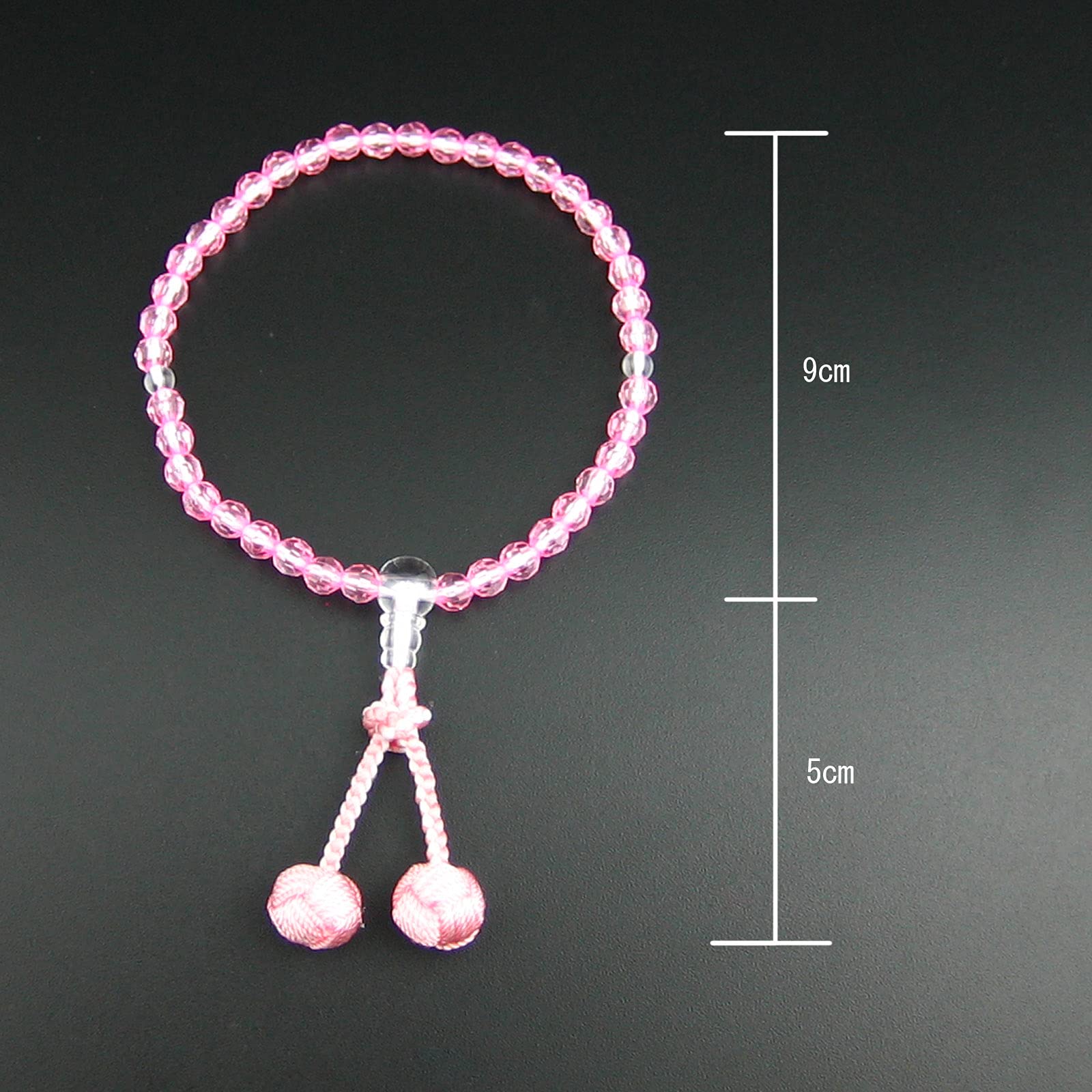Amazon｜妙蓮花 数珠 子供用 PCカット水晶 2色梵天房 お子様 キッズ 