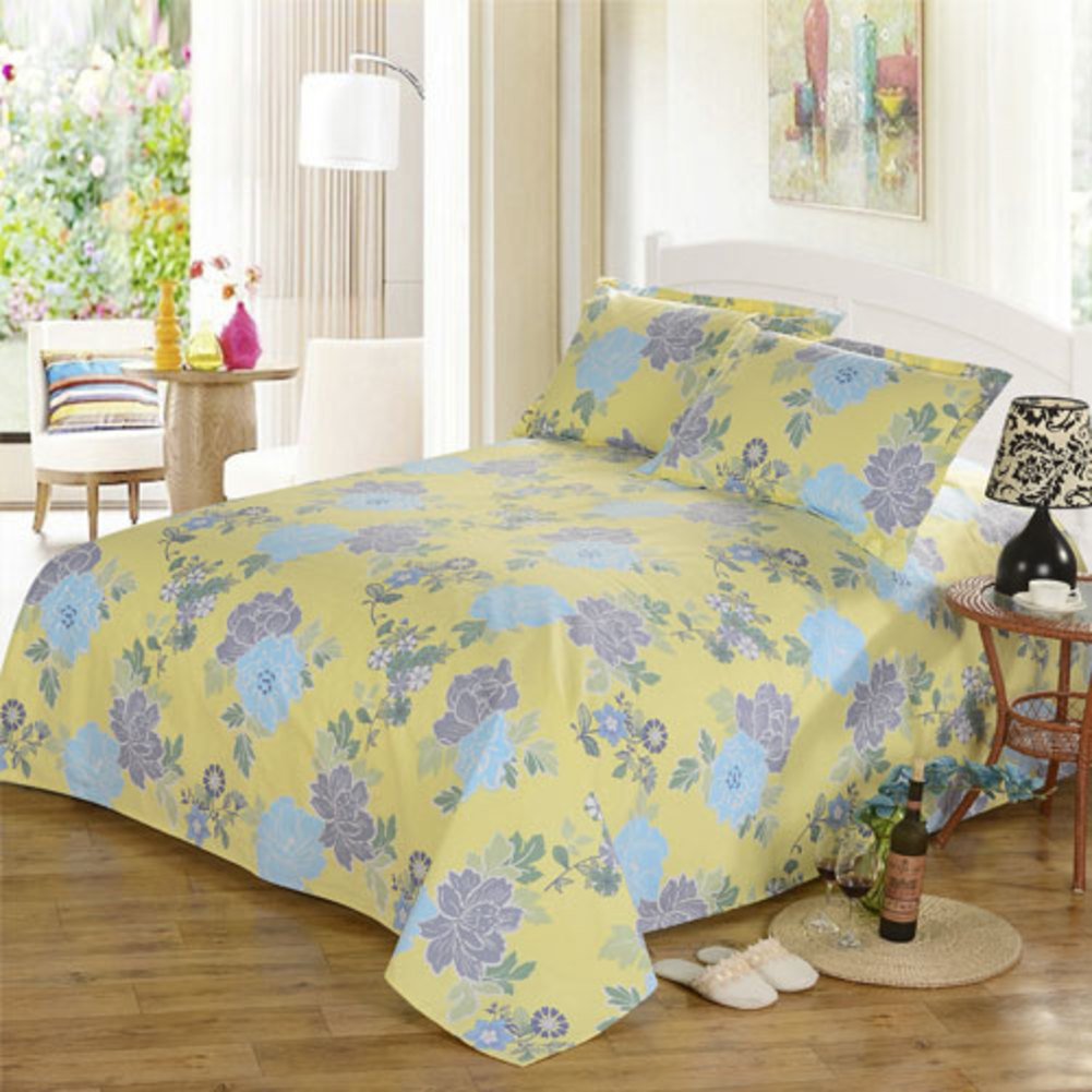 Feuilles de coton grossier 200x230 cm : drap de lit traditionnel en pur coton