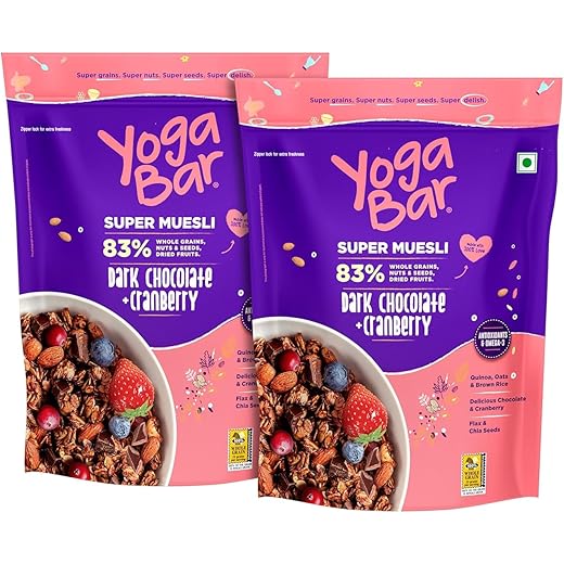Yogabar Wholegrain Breakfast Muesli Dark Chocolate 900G