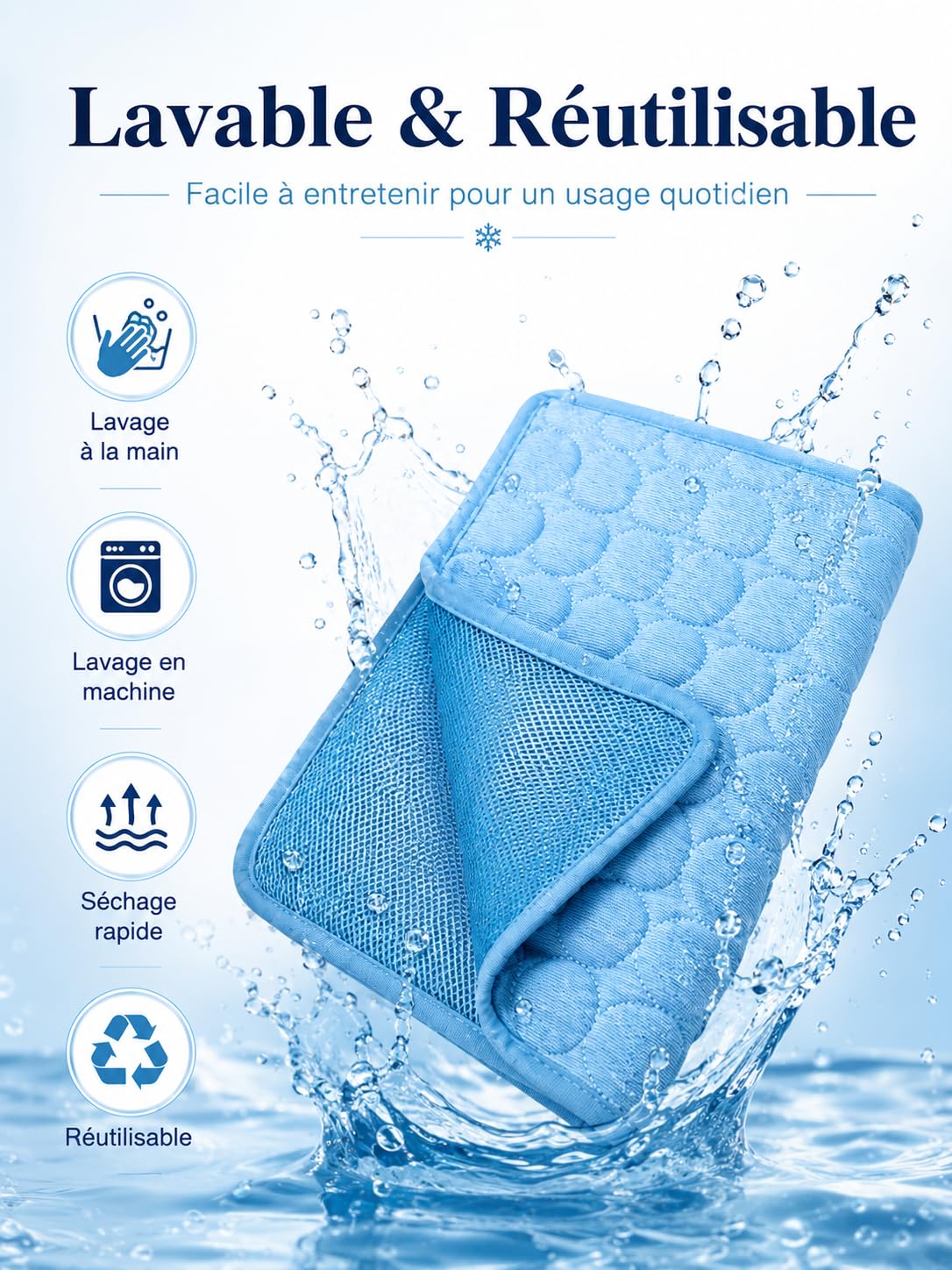 Tappetino Refrigerante Cane, Tappeto Rinfrescante per Cani Gatti (Bleu, XL)