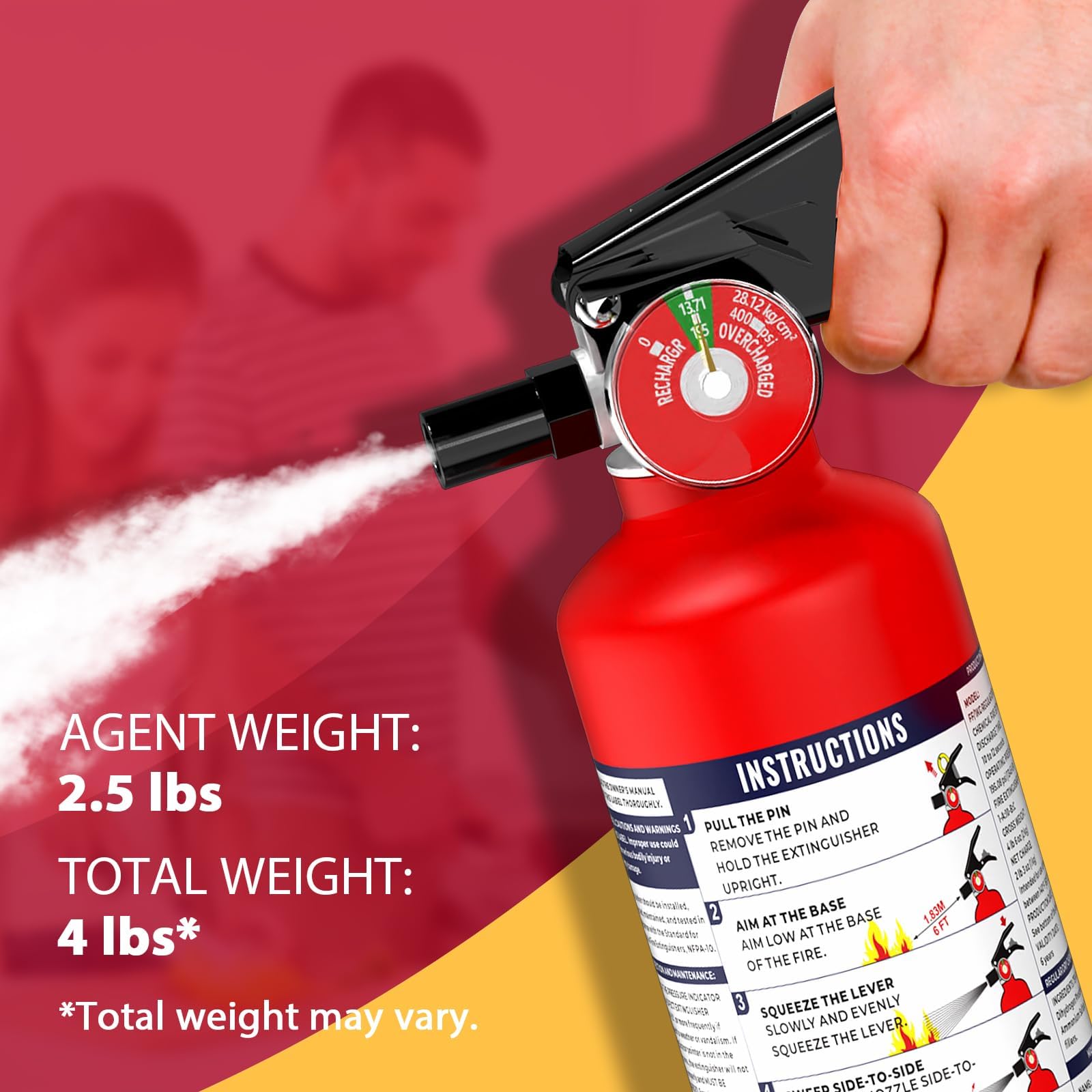 Ougist Signature ABC Fire Extinguisher for Home, 2.5 lb, 2 Pack — Amazon image 2