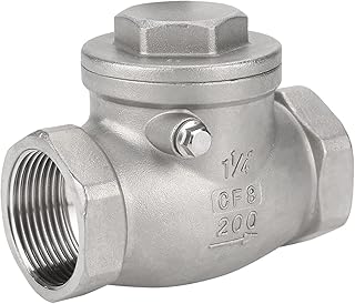 Raguso clapet Anti Retour 4 pouces One DN32 Stainless Steel One Way Swing Check Valve Female Thread 200PSI for Water Oil Gas