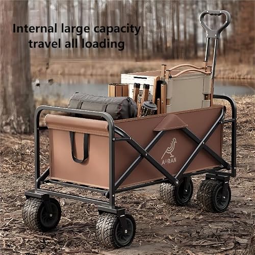 Heavy Duty Collapsible Wagon Cart - Foldable Garden Utility Grocery Cart On Wheels -With A Large Capacity Of 150L,With Collapsible Tray Table, Perfect For Outdoor Activities And Transporting Supplies #TOP2
