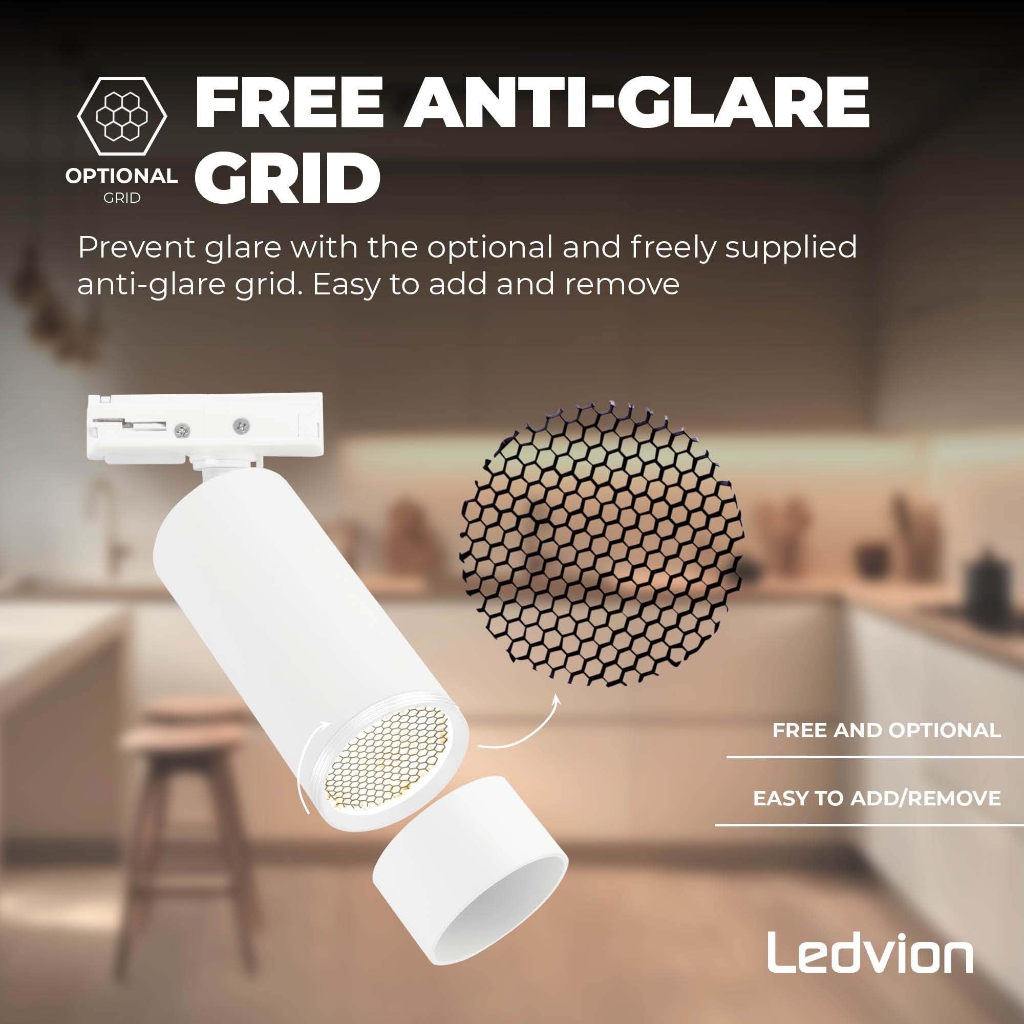Ledvion Schienensystem lampen 2m 1-Phasen Weiss 4-flammig ohne GU10 Lampe