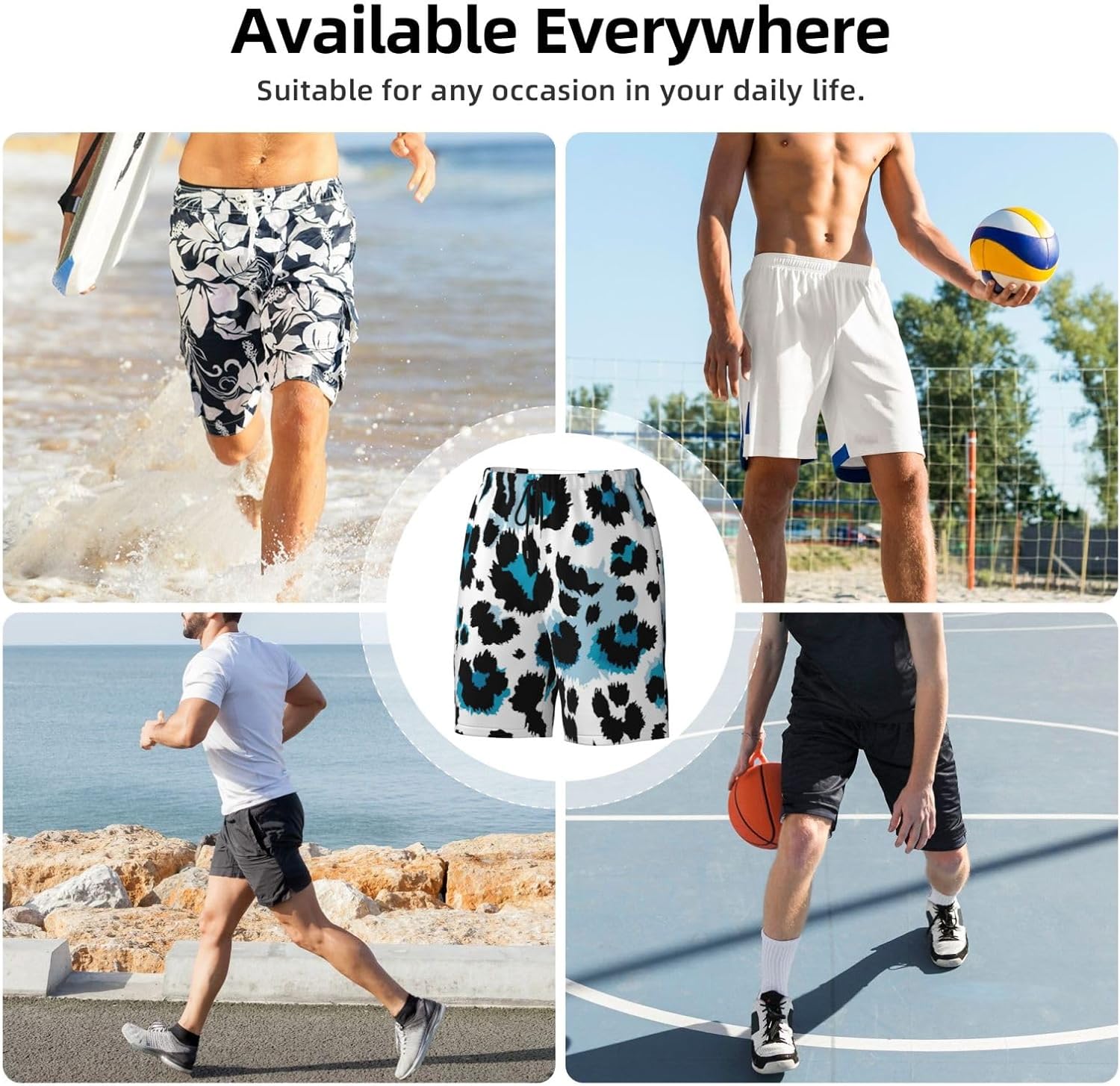 Mens Swim Trunks with Mesh Lining,Quick Dry Swimsuit Board Shorts Beach Pants Swimwear Bathing Suits