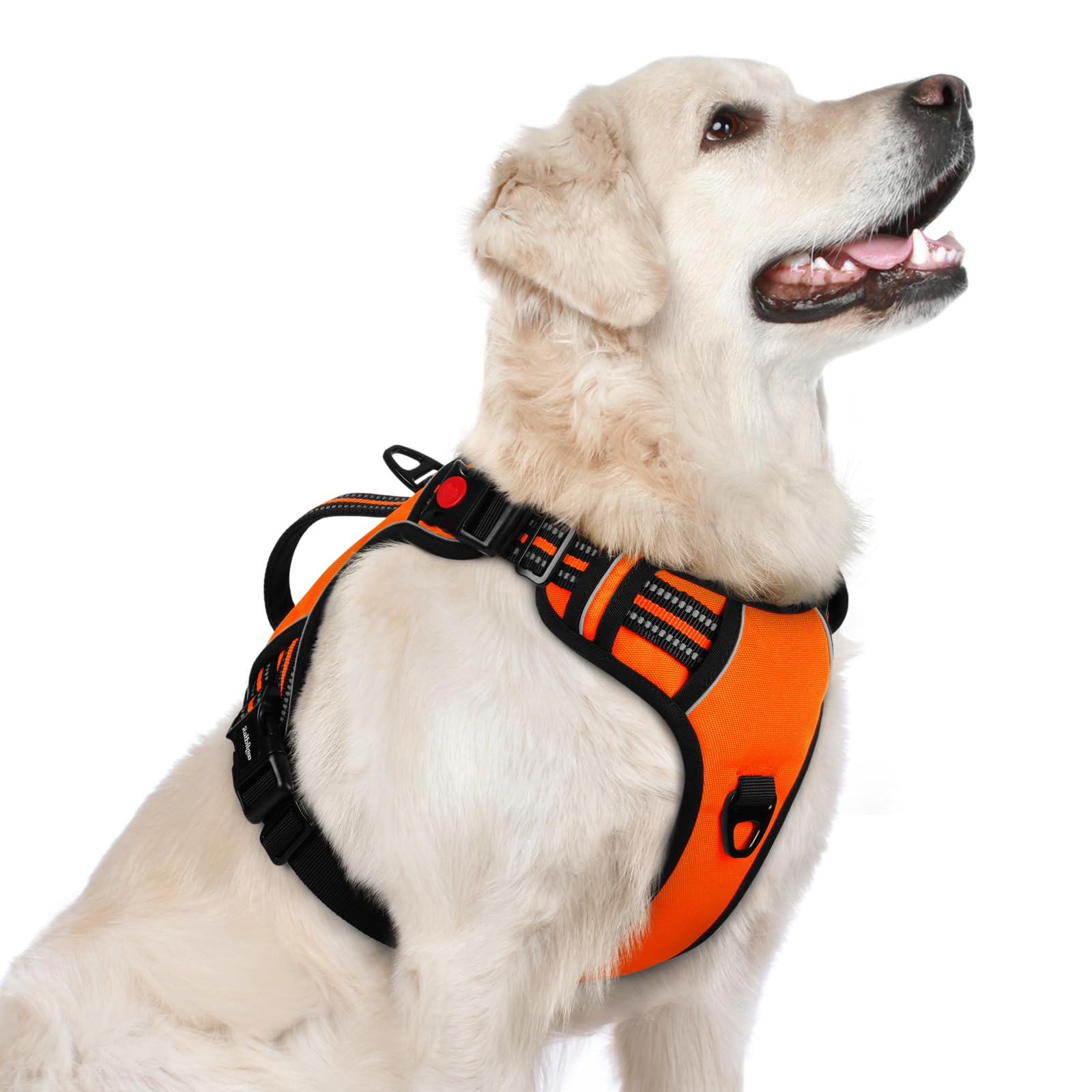 rabbitgoo Dog Harness for Large Dogs, No Pull Pet Harness with Soft Padded Handle, Adjustable Reflective Vest with 3 Buckles, Easy Walking Harness