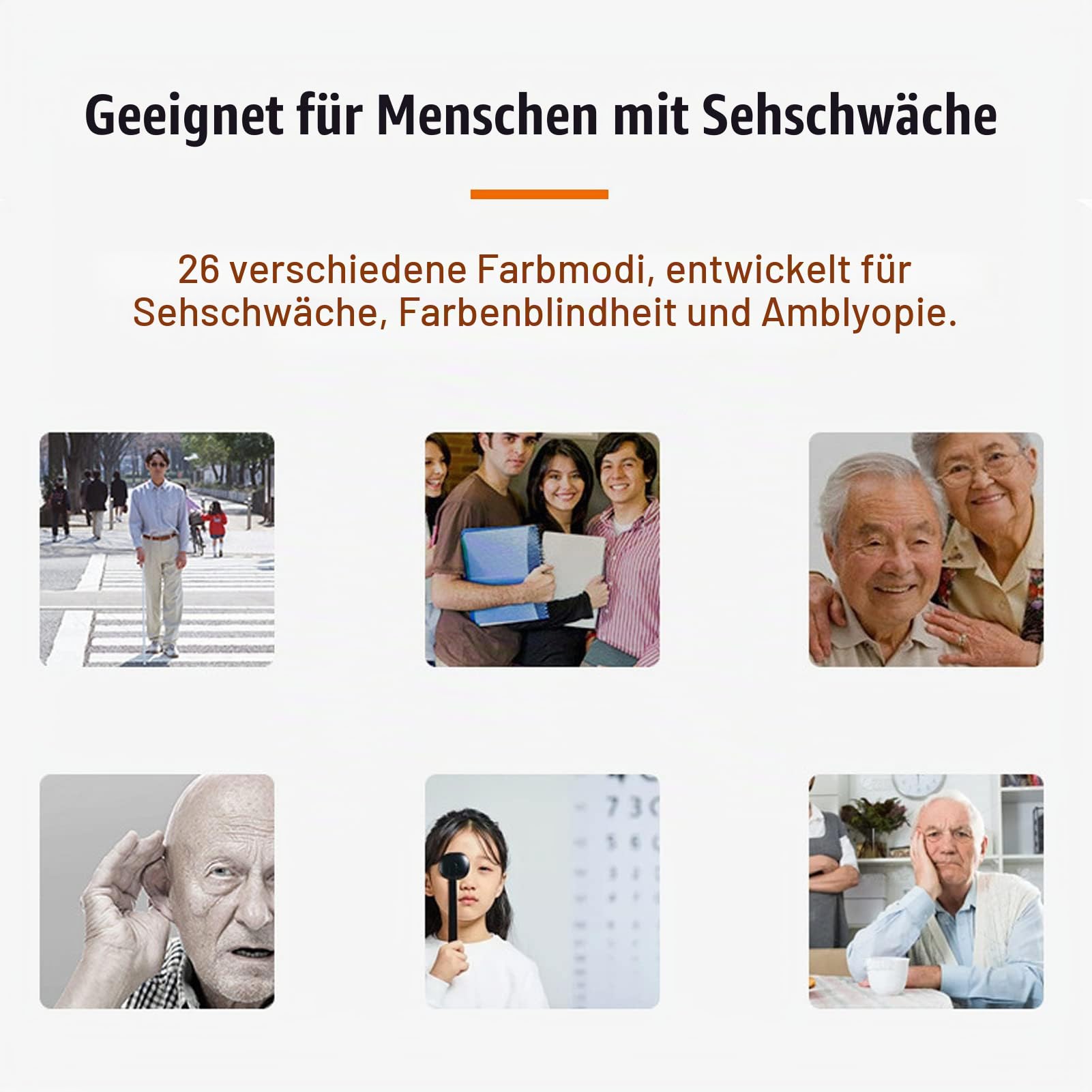 Handlupe, 3,5-Zoll-HD-Digital-Lesehilfe-Lupe mit Griff, 1 MP, 2- bis 32-facher Zoom, 26 Farbmodi, für Sehbehinderte und Sehbehinderte