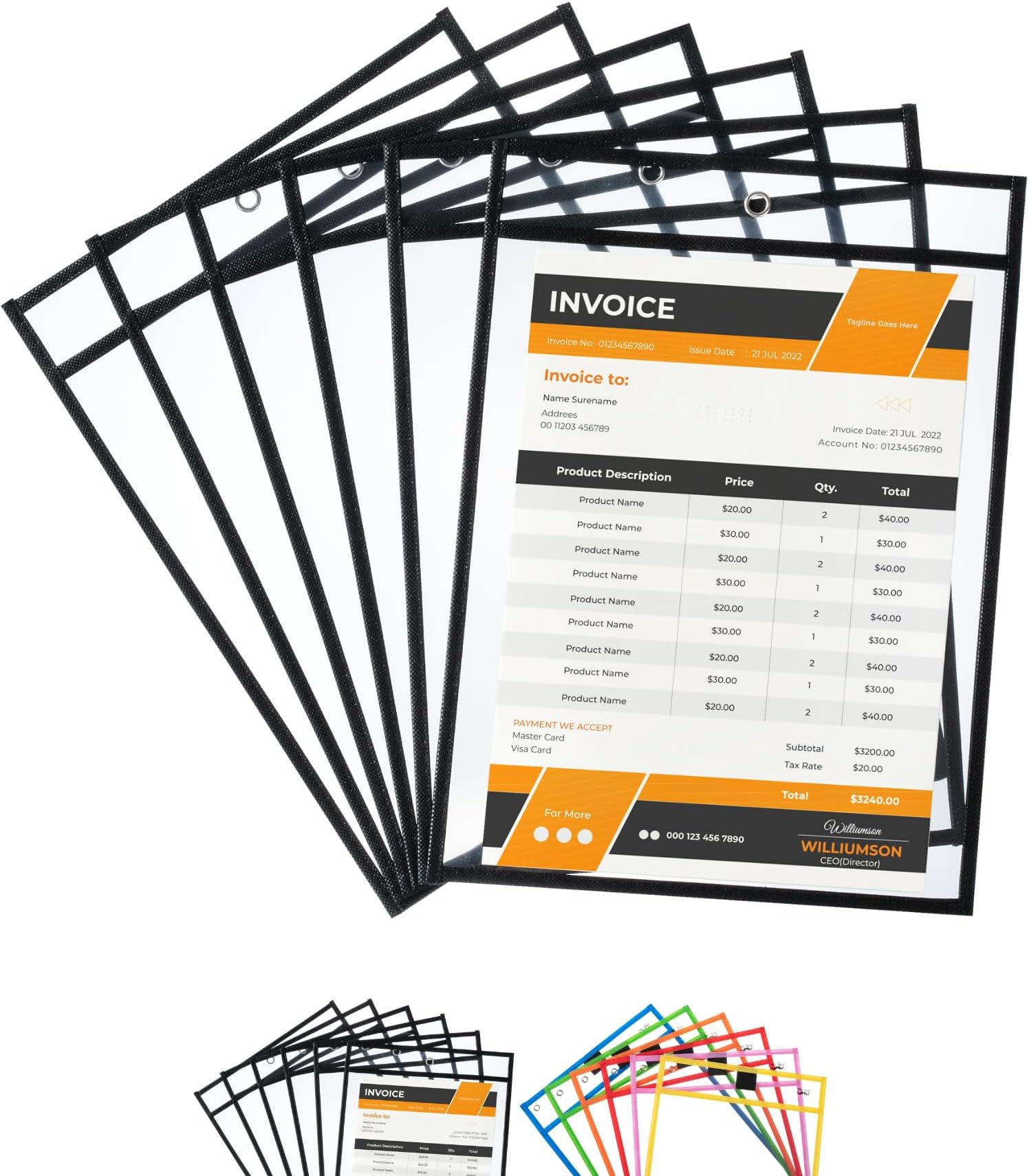 Learning Resources Write and Wipe Pockets, 5 Colorful