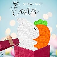 Vista 6 de Juguete sensorial para ansiedad de conejo de Pascua, juguete sensorial de burbujas para reventar burbujas, rompecabezas popper, regalos de Pascua