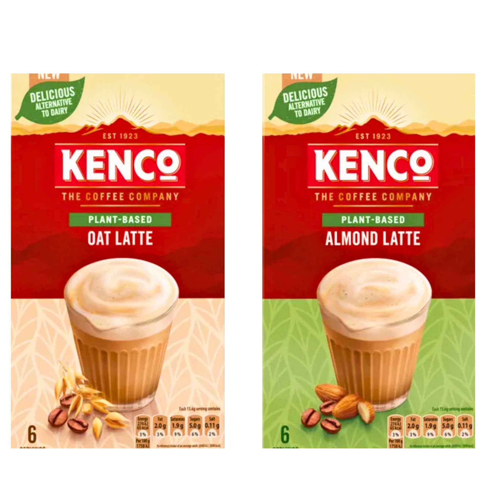 Buy Kenco Based Instant Coffee Bundle of 6 x Oat Latte and 6 x Almond Latte Instant Coffee