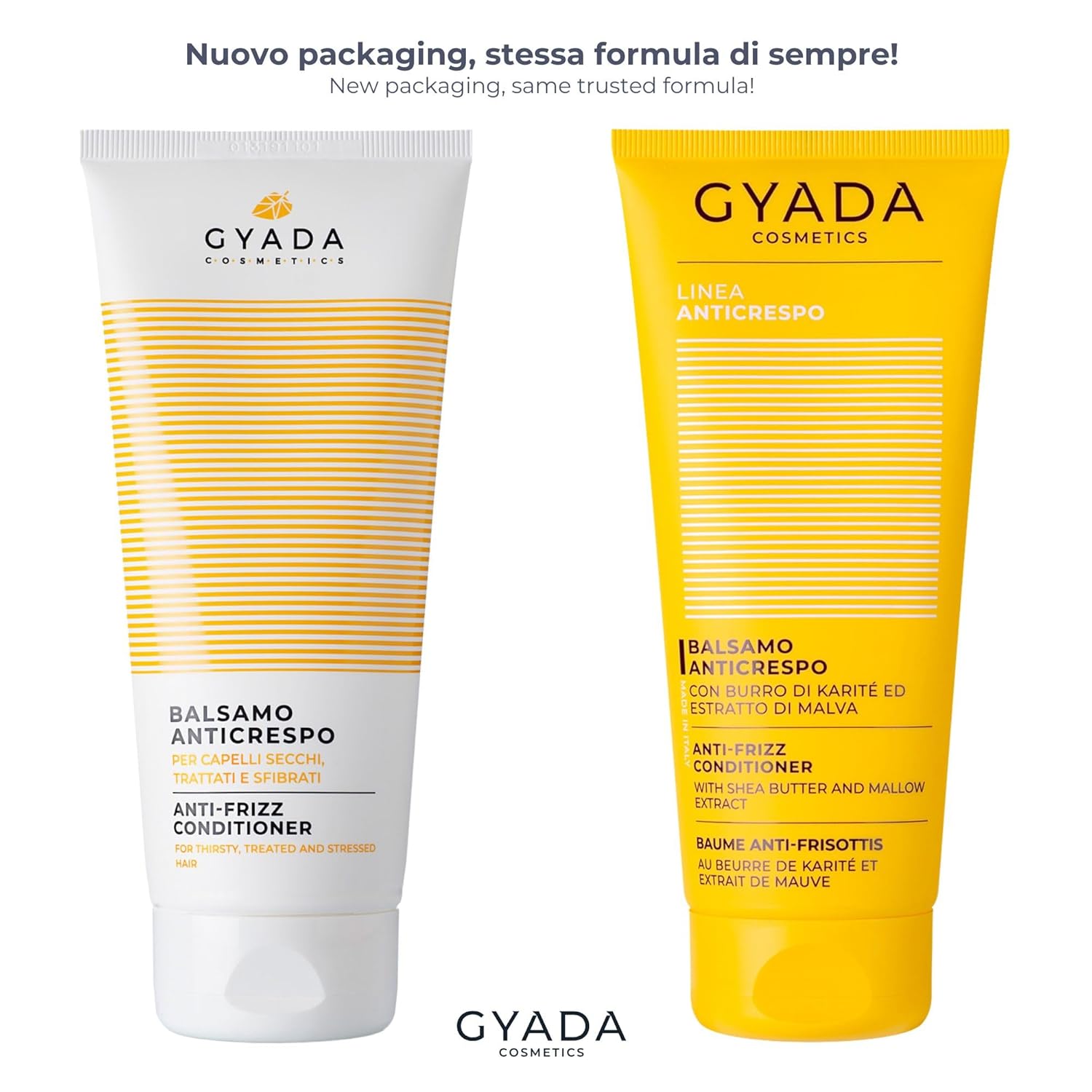 GYADA COSMETICS, Anti-Frizz Conditioner, Suitable for Dry, Frizzy or Damaged Hair, High Detangling Power, Leaves Hair Soft and Silky, Based on Shea Butter, 200 ml - Image 2
