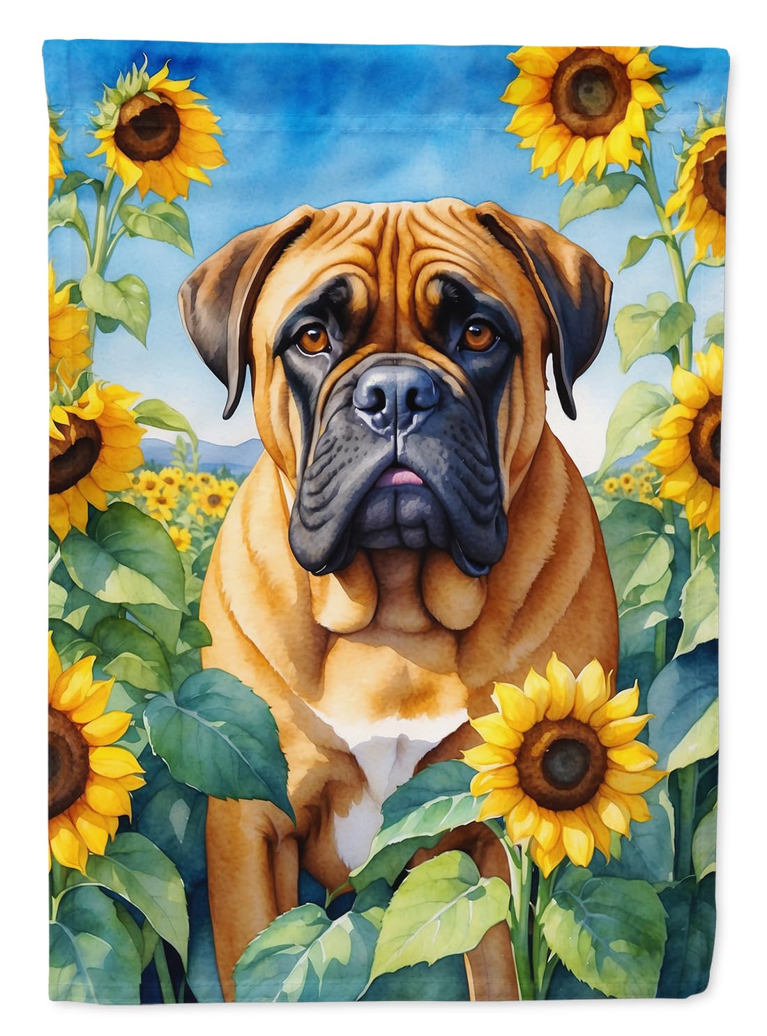 Caroline's Treasures DAC6042GF Bullmastiff in Sunflowers Garden Flag Mailbox Flag Decorative Yard Flag Banner Outside Patio Artwork Yard Flower Beds,