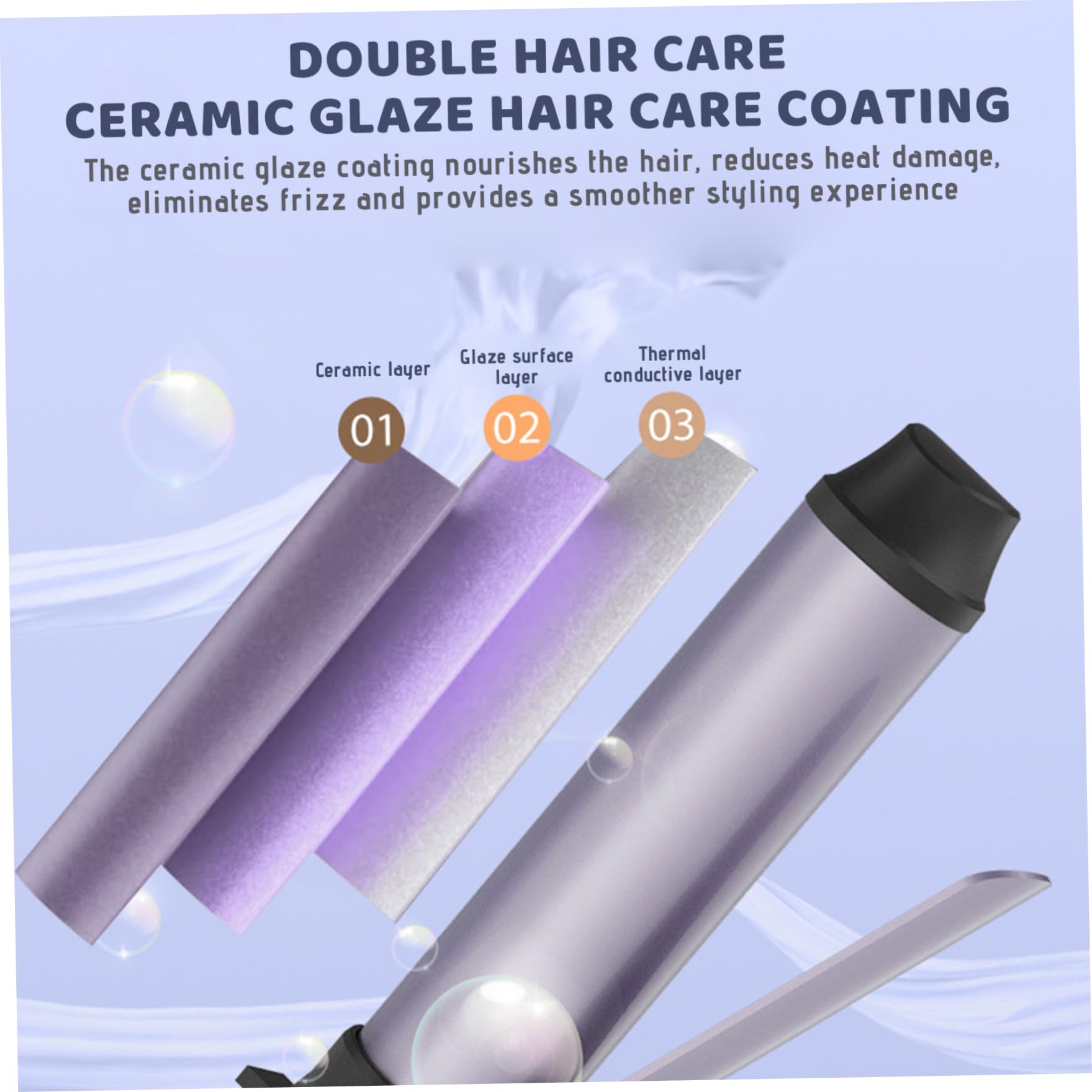 Fer à friser sans fil, fer à boucles de voyage portable avec 3 réglages de température, chauffage des années 30, courtillage cheveux sans fil rechargeable pour coiffure courte, 7, 9x1.4