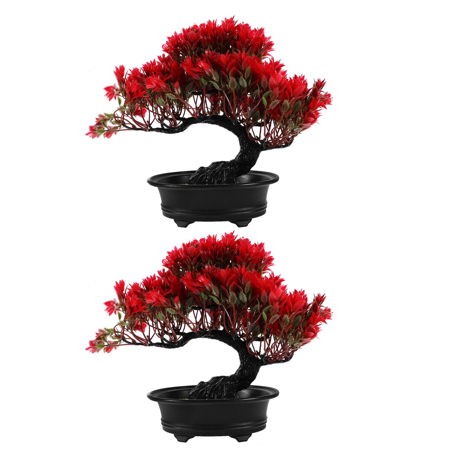 Sapins artificiels rouges plastique décoration intérieure jardin zen
