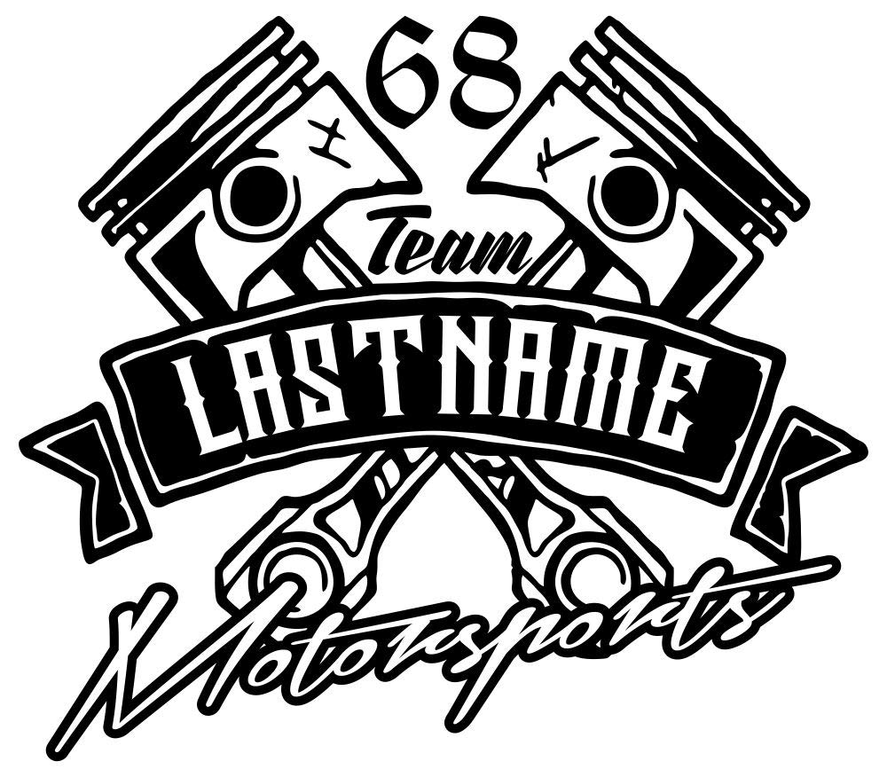 MxNumbers Team Your Name Motorsports with Race Number | Custom Race Trailer Graphic | 23" Wide | 17 Color Choices!
