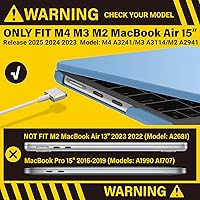 Vista 3 de IBENZER Compatible con MacBook Air 2025 2024 2023 de 15 pulgadas M4 A3241 M3 A3114 M2 A2941, carcasa rígida, cubierta de teclado, película
